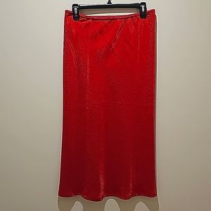 H&M Red leopard print skirt